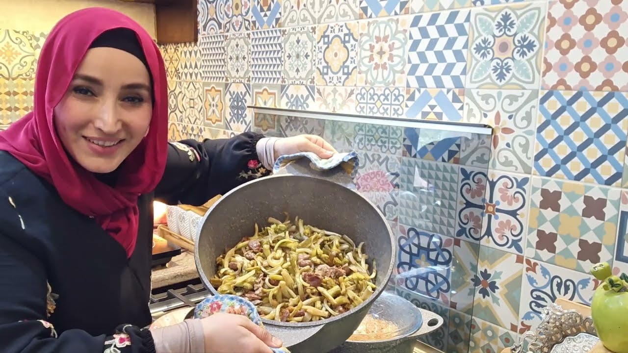 طريقة تخزين العكوب (السلبين) لفترة طووووويلة - طبخة العكوب بلحم الغنم 💖 اتيكيت هادي بآخر الفيديو 😂