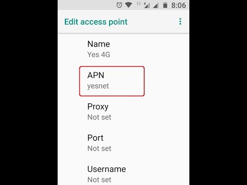 Yes 4G APN Settings for Android