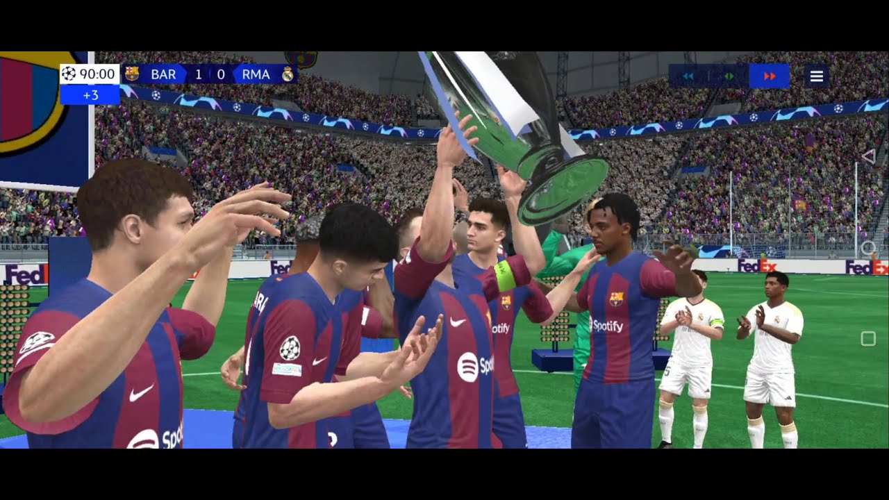 Fc barcelona vs real madrid uefa championship final fifa mobile