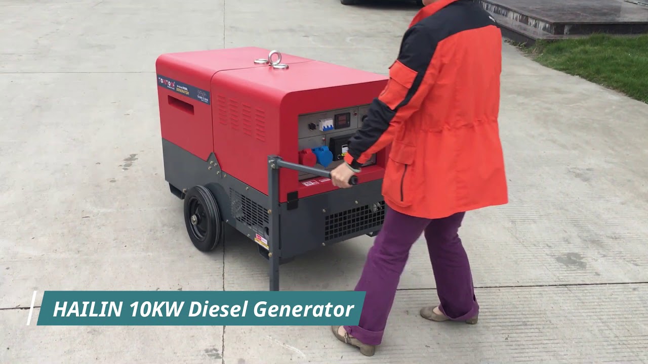 12kva diesel generator set HL12000SE, with 13 inch wheel and handle for easy transportation
