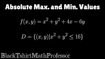Absolute max and min values Problem 1 (Multivariable Calculus)