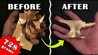 Casting A MINI Copper Anvil From Scrap Metal - Pure Copper ACME Anvil \& Coins