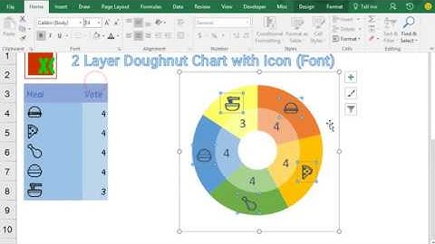 2 Layer Doughnut Chart with Icon -Preview