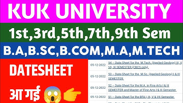 kuk date sheet 2022-23 | kuk odd sem exam news | kuk exam updates | kuk news | kuk exam date sheet