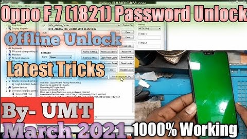 Oppo F7 (CPH1821) Passsword and Pattern Unlock Offline Meta Mode By UTM TOOL