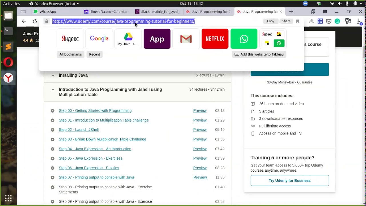 Java Training thru Udemy Courses (Day 1) - Introduction - YouTube