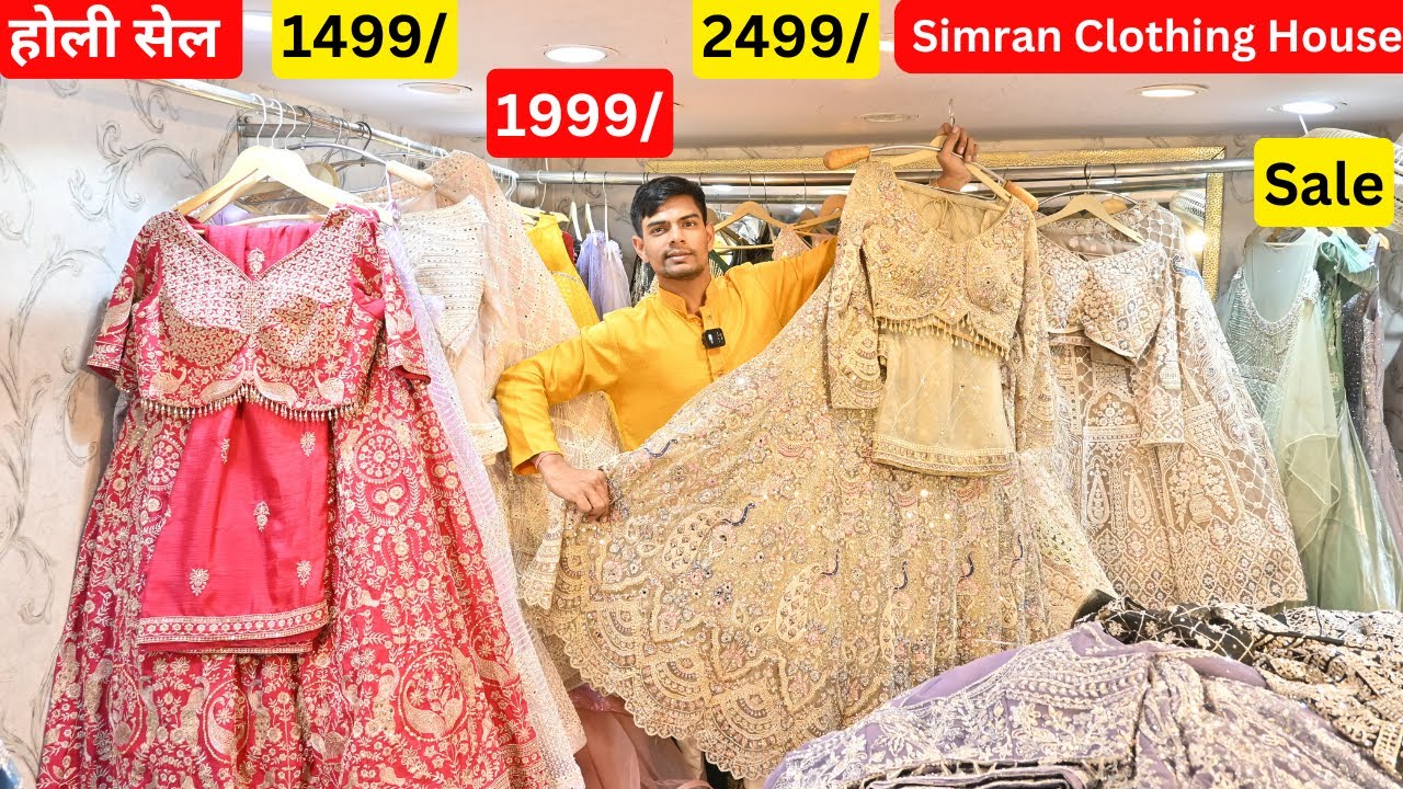 होली सेल Designer Croptop Lehenga Collection Chandni Chowk | Lehenga & Gown Sale Chandni Chowk