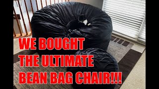 Amazon Ultimate Sack 6000 Bean Bag Chair Couch & footstool/ottoman Unboxing & Review