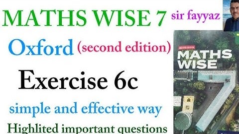 MATHS WISE 7 | EXERCISE 6C | OXFORD SECOND EDITION | EX 6C | Algebra