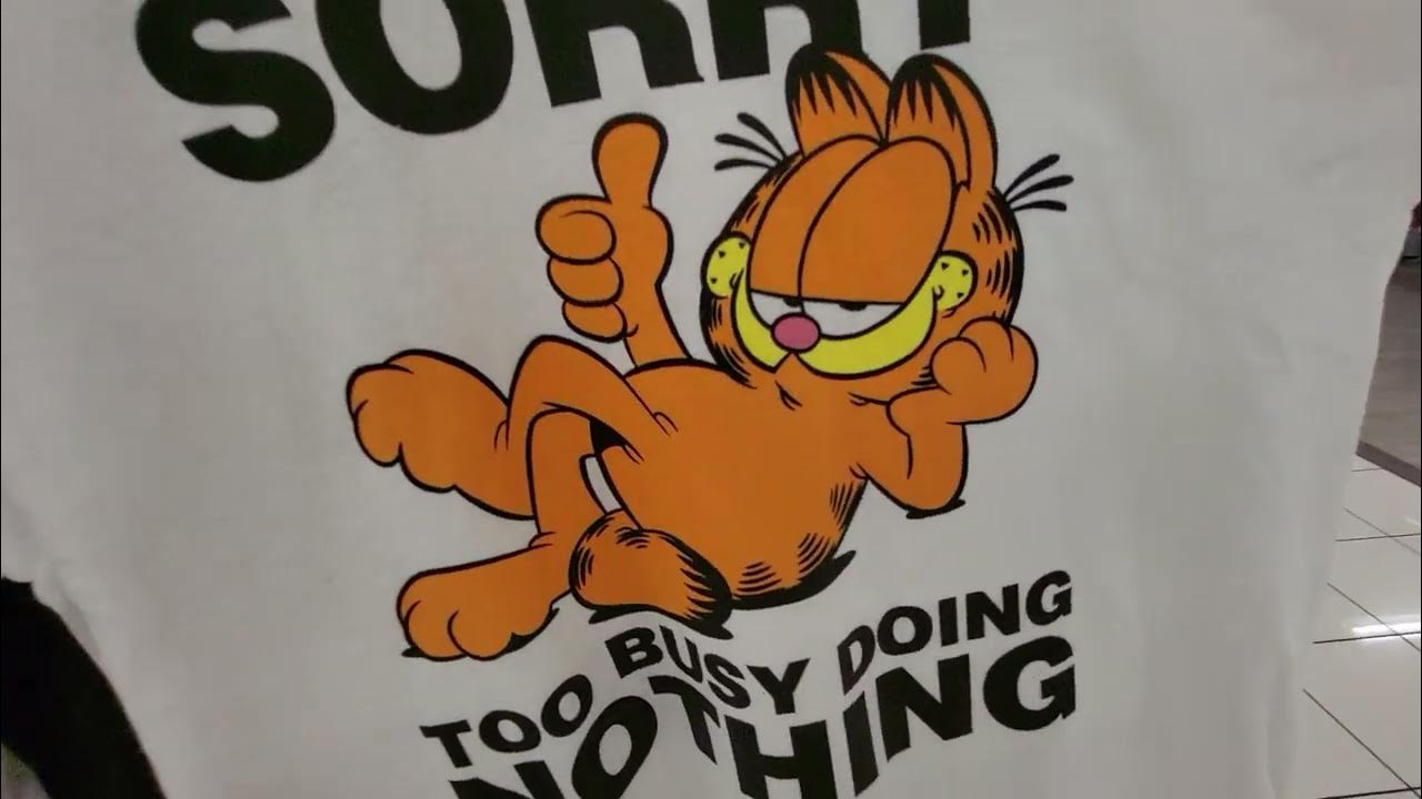 garfield-t-shirt-sorry-too-busy-doing-nothing-youtube