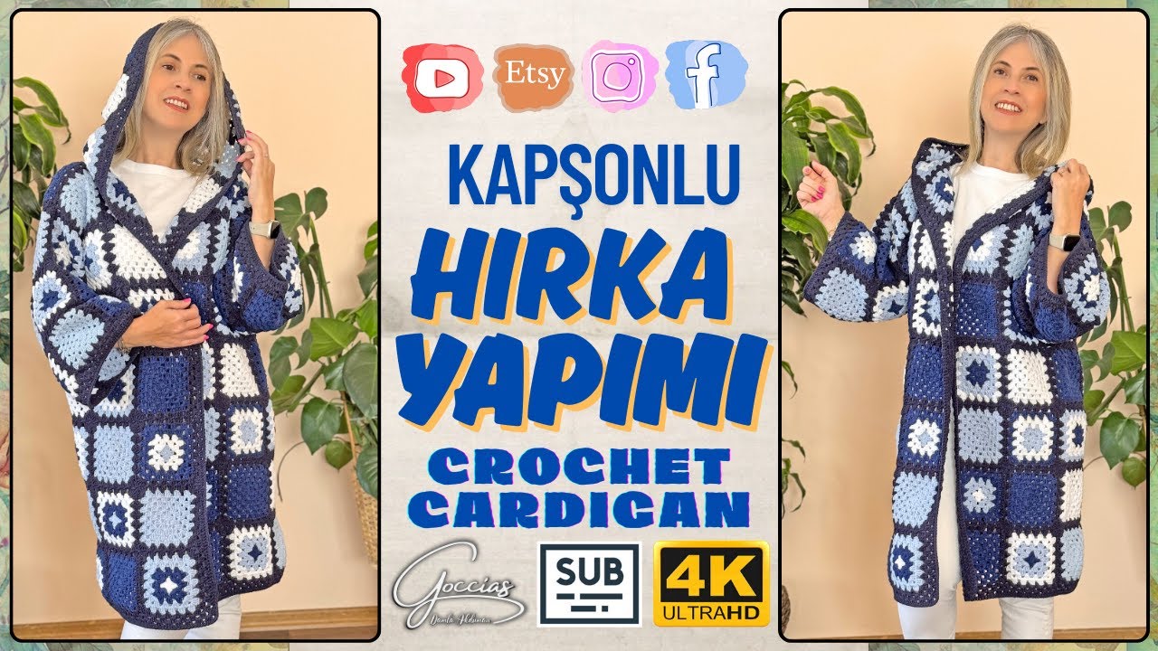 KAPŞONLU HIRKA YAPIMI - CROCHET CARDIGAN - DIY - SUB