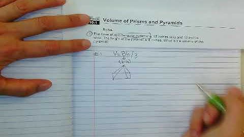 Volume of pyramids and prisms word Problem no 1