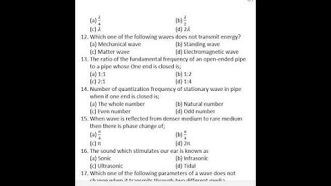 MCQs | WAVES | chapter 8 | Fsc | class 11th | Balochistan textbook #fsc #physics