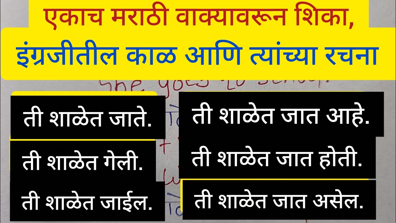एकाच मराठी वाक्यावरून शिका इंग्रजीतील काळ आणि त्यांच्या रचना 