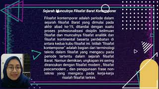 FILSAFAT BARAT KONTEMPORER