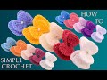 Moños de colores en 3D tejidos a Crochet para diademas gorros coletas