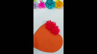 Easy Pom Pom Heart Making Idea with Fingers | Amazing Valentines Day Crafts shorts