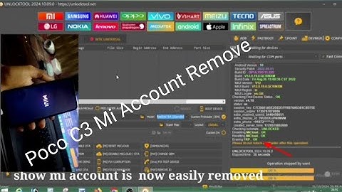 Poco C3 Mi Account Remove unlock tool