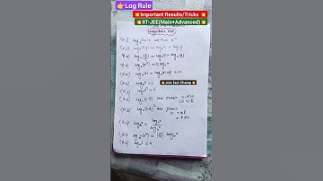 💥Log Rule 💥 IIT-JEE(Main+ Advanced)