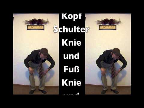 Kopf Schulter Knie und Fuß mit Bewegungen (Head, Shoulders, Knees and Toes with Motions- German)