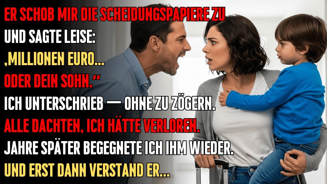 Scheidung 💔 Er zwang mich zu wählen: „Millionen Euro oder mein Sohn?“ – Ich entschied mich für…