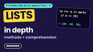 Python Lists in Depth | append, sort, copy, List Comprehension | Python for Data Analytics Part 9