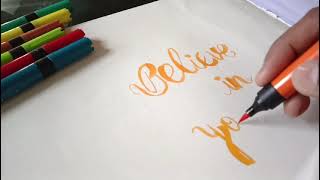 Calligraphy with soft brush pen ✨. Comment your name. #drawing#Calligraphy. screenshot 4