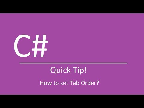 Vidéo: Comment définir l'ordre des tabulations dans Visual Studio ?