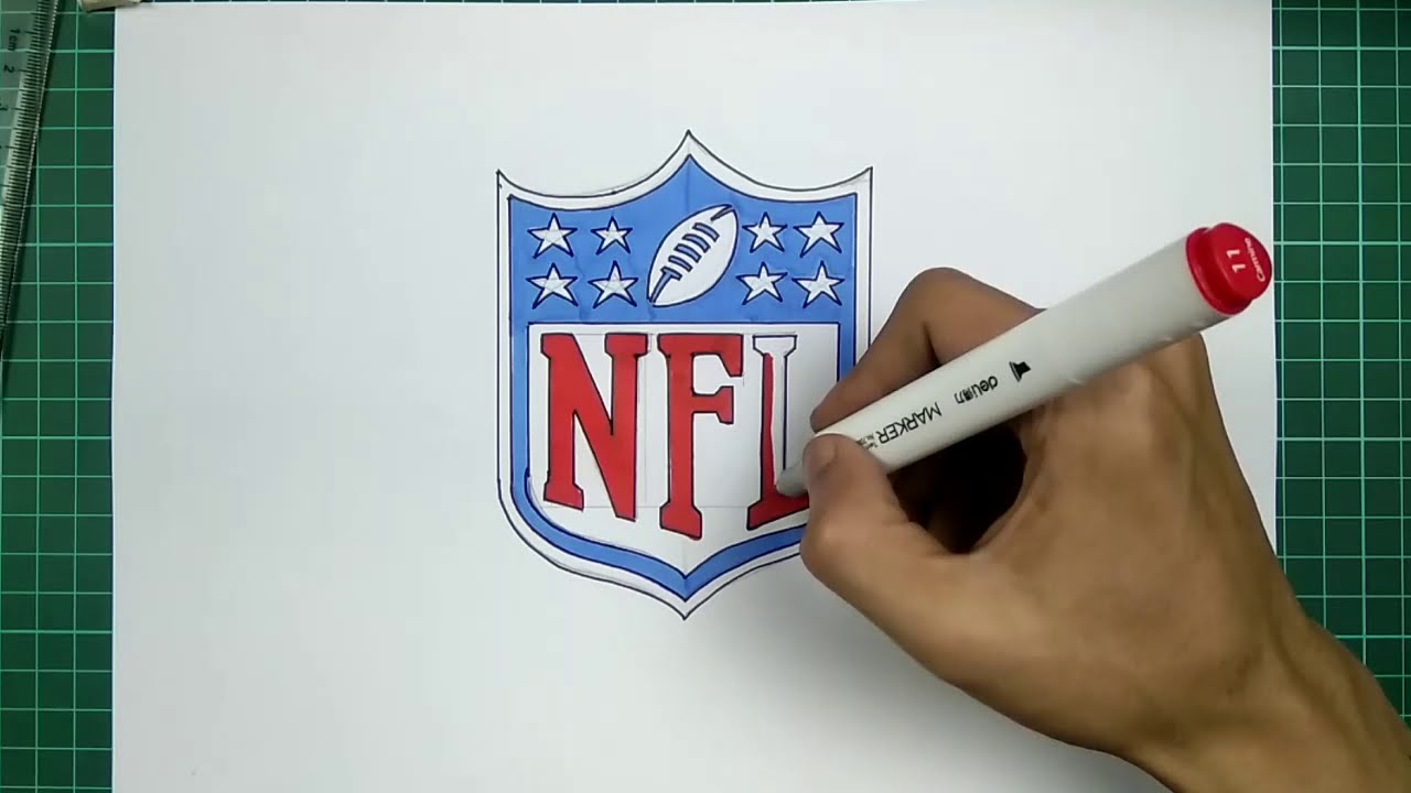 How to Draw NFL logo - YouTube