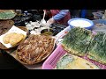 다양하게 즐기는 시장 전 몰아보기, 오징어전, 배추전, 파전, 부추전 | Korean Various Pan Fried delicacies | Korean Street food