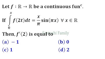 Lebnitz Rule Definite Integral Previous Year Question IIT Jam Mathematics 2007