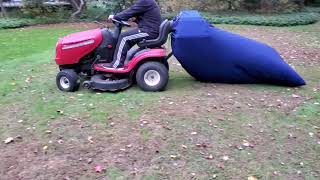 Testing out the curbled tractor leaf bag