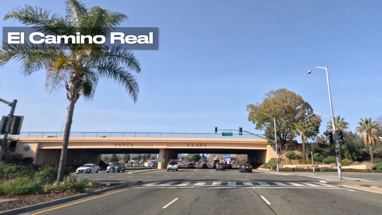 Santa Clara → Sunnyvale | El Camino Real — Real-Time Drive (No Music)