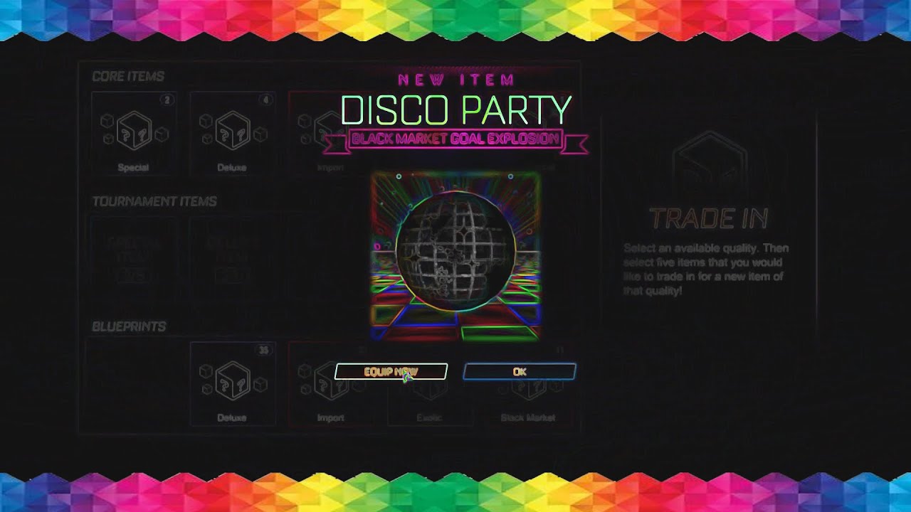 Rocket League Season 18 Tournament Black Market item trade