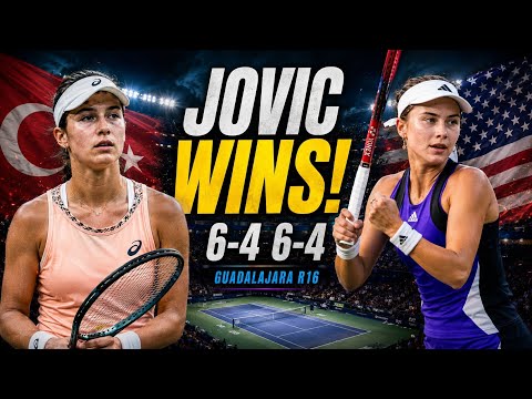 Video Iva Jovic Defeats Zeynep Sönmez 6-4, 6-4 in Guadalajara Round of 16!