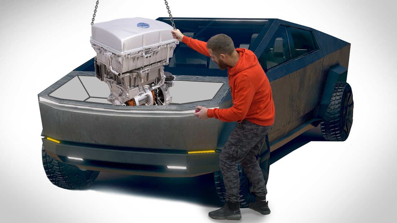 УСТАНОВКА ЭЛЕКТРОМОТОРА В TESLA CYBERTRUCK - YouTube