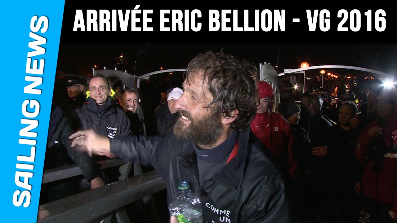 Arrivée d'Eric Bellion - Vendée Globe 2016