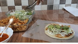 Easy to make  shawarma with pita bread  for school lunch .