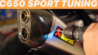 AKRAPOVIC UITLAAT MONTEREN OP BMW C650 SPORT 2017