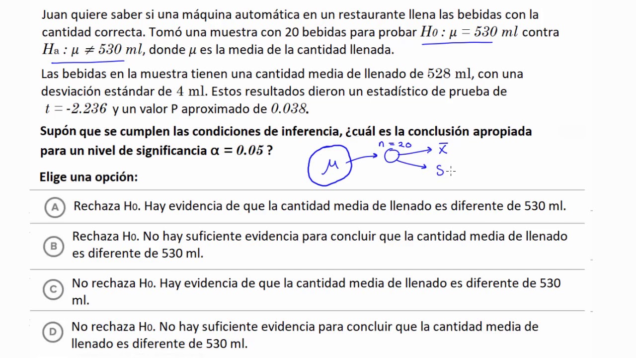 Comparar el valor P de un estadístico t con un nivel de significancia Khan Academy en Español Comparar el valor P de un estadístico t con un nivel de significancia Khan Academy en Español