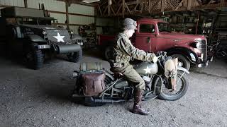 1942 WLA Harley Davidson Motorcycle ride - Start up and Operation