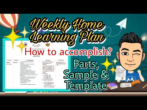 Weekly Home Learning Plan [Parts, Sample U0026Template] How To Accomplish?