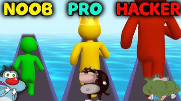 Noob vs PRO vs HACKER | In Giant Rush |With Oggy And Jack