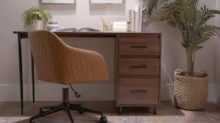Ingrid 52" 3 Drawer Desk - Dark Walnut