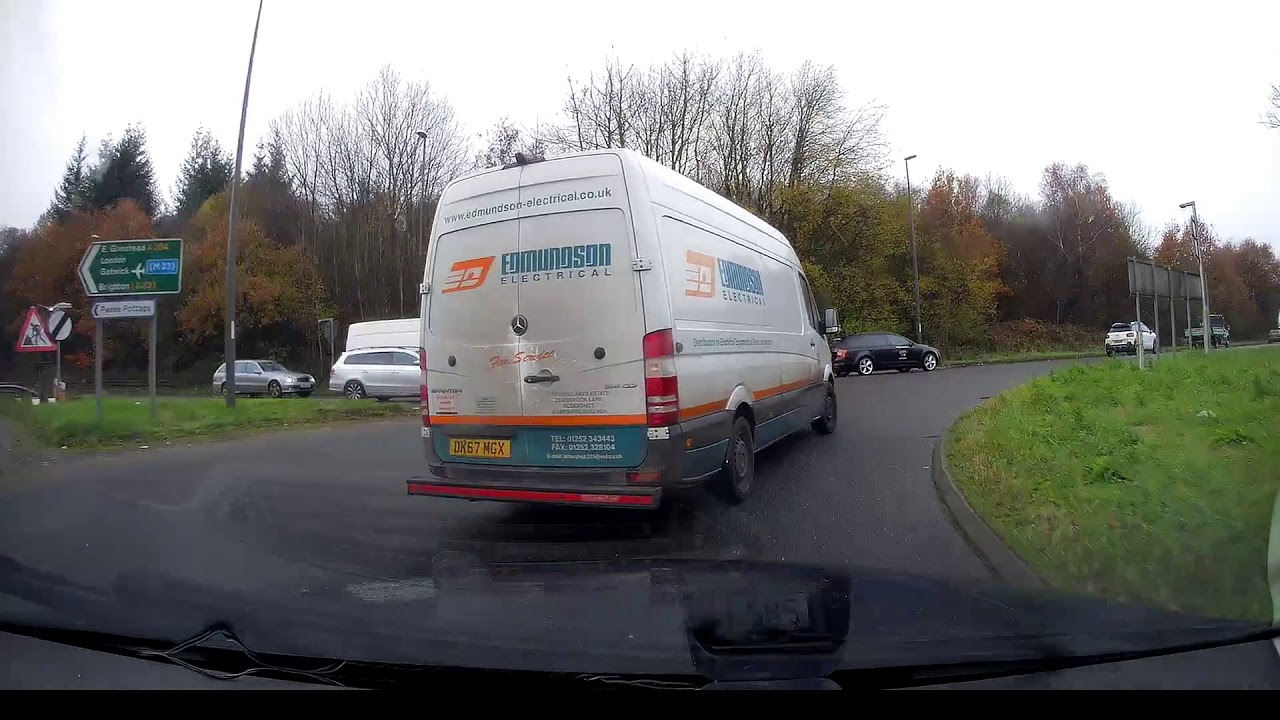 DK67MGX Edmundson Electrical Aldershot Van Driver Straightlining A