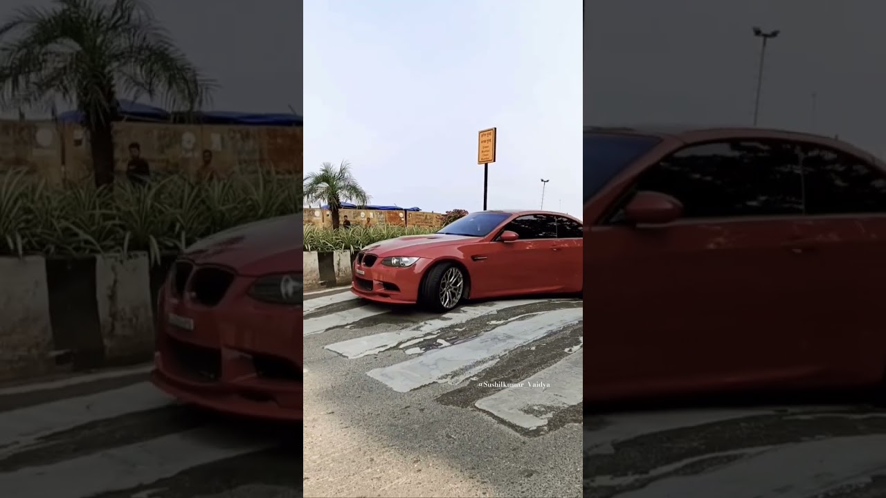 BMW M3 e93 Caught in a low-clearance moment on Mumbai's speed bump adventure 