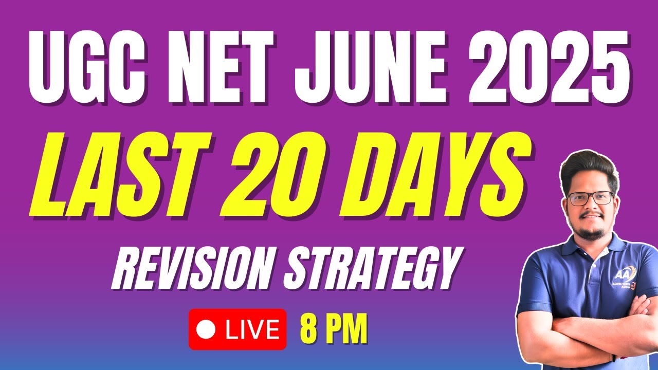 Last 20 Days Strategy for UGC NET June 2025 by Shiva sir - YouTube