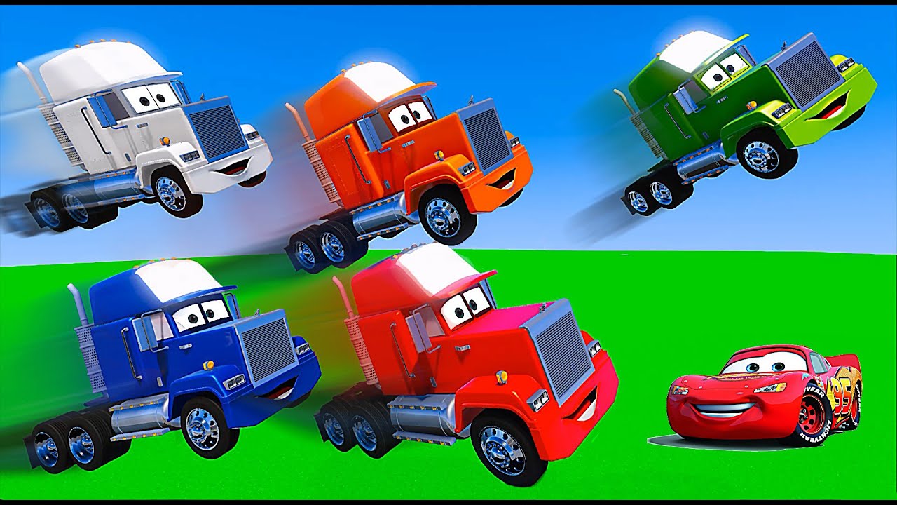 Challenge Colors Trucks Mack - All Cars and Friends - Truck Color Garage Video For Kids - YouTube