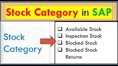 What are the Stock Category in SAP Warehouse Management | Stock Category in SAP