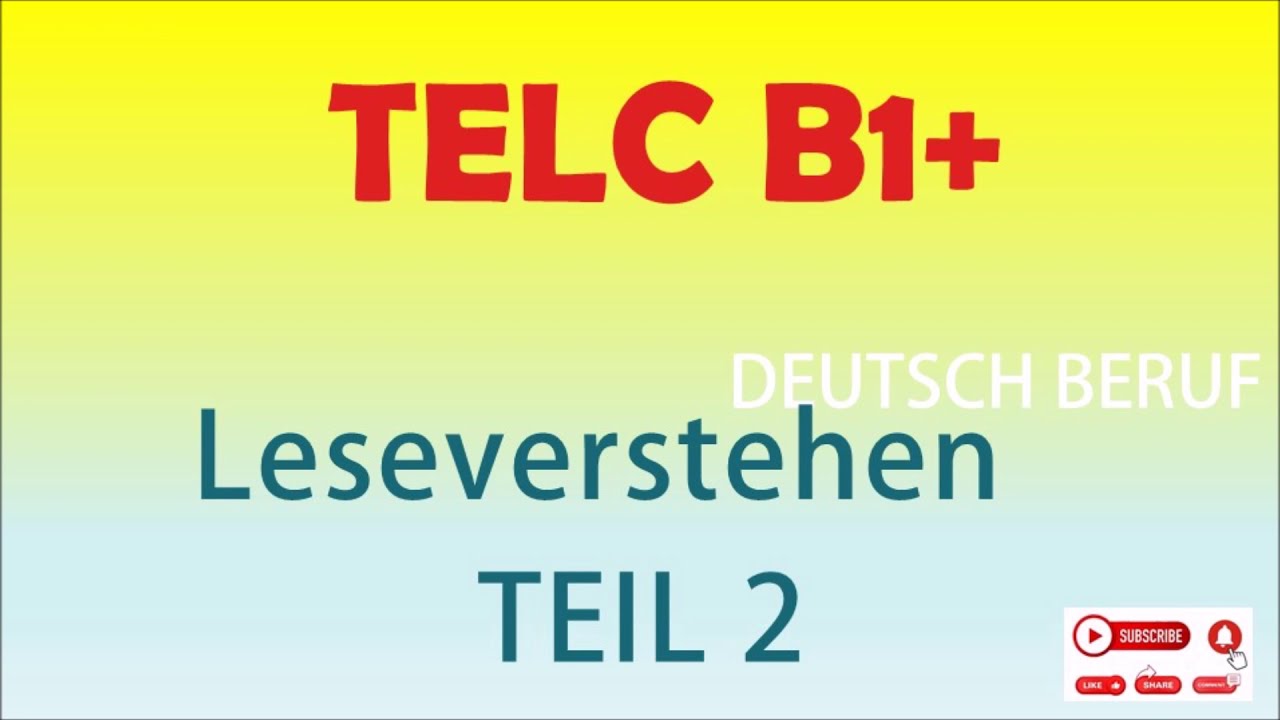 TELC B1 prüfung - Deutsch Beruf- Leseverstehen- modelltest teil 2 mit